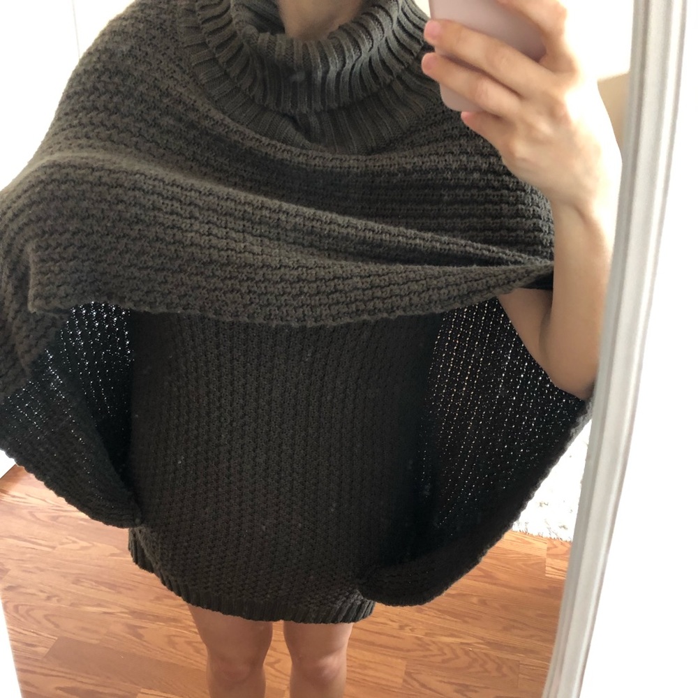 Cozy Knit Turtleneck & Cape Tunic